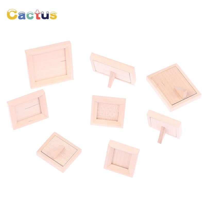 Engraved Wood Frame - 1Pc 1/12 Dollhouse miniaturowe drewniana ramka