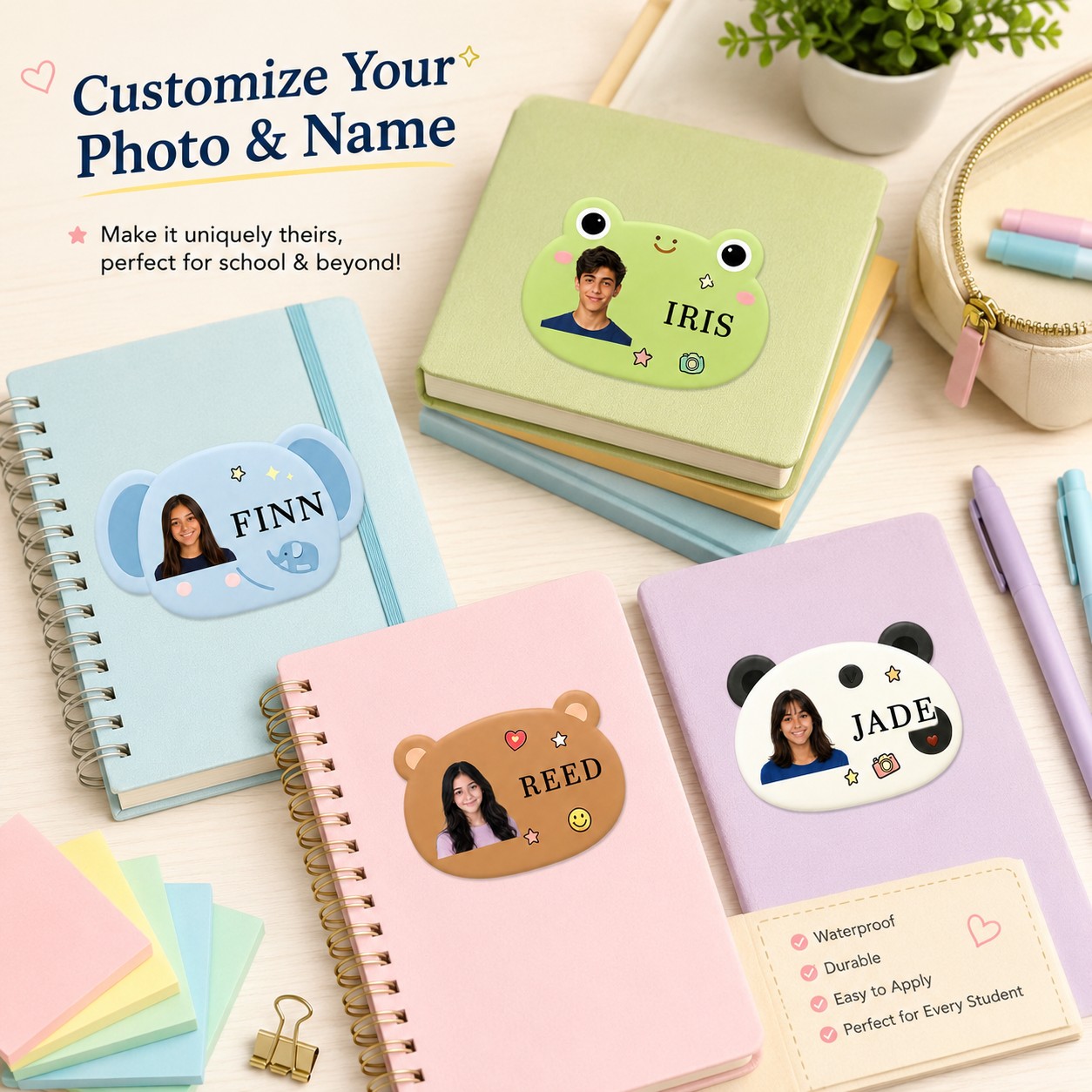 Custom Photo Book - Spersonalizowane naklejki z imieniem ze zdjęciem,
