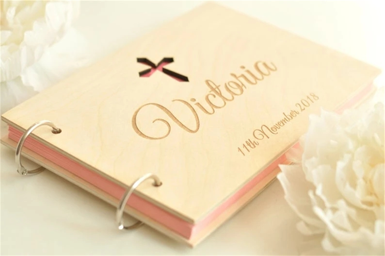 Custom Photo Book - Dostosuj dowolny tekst krzyż drewno Baby